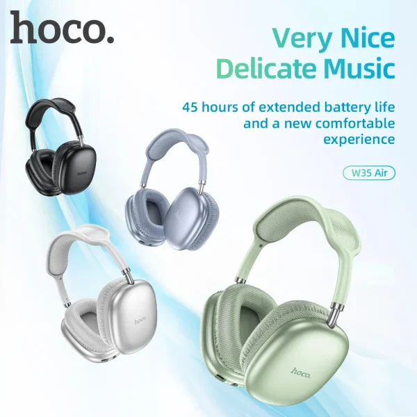 Hoco W35 Air Wireless Headphone- Green Color - Image 2